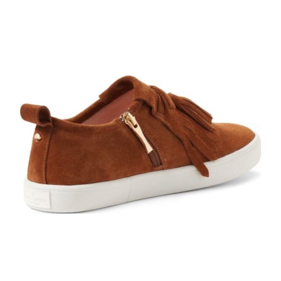 NWT. Kate Spade dark taupe tassel sneakers - Picture 4 of 8